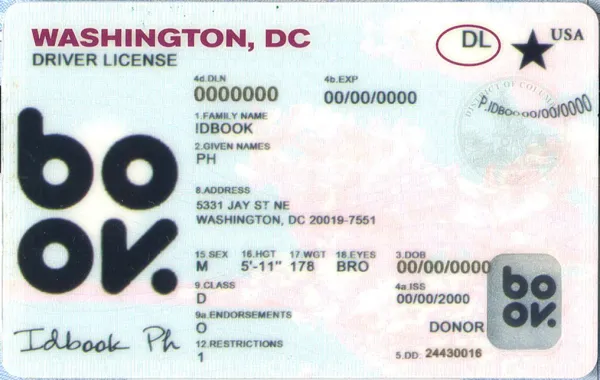 Buy Washington-DC fake ID front view online
