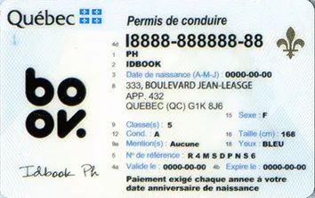 Buy Quebec fake ID front view online