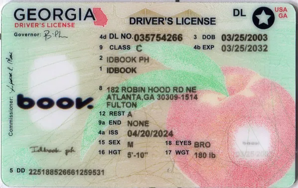 Buy Georgia fake ID front view online