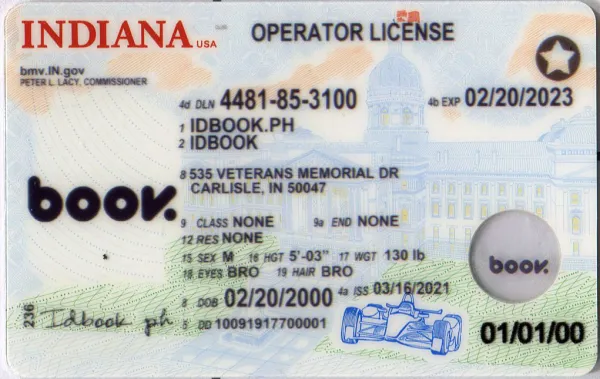 Buy Indiana fake ID front view online