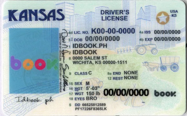 Buy Kansas fake ID front view online
