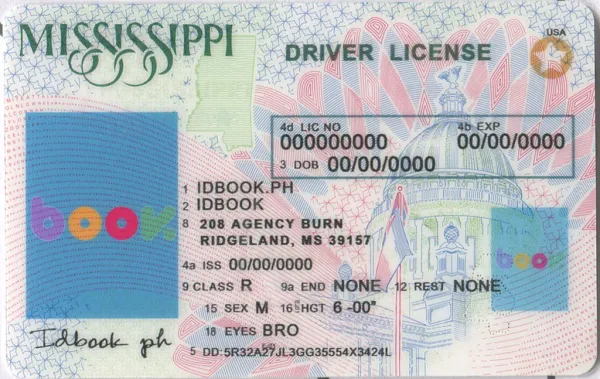 Buy Mississippi fake ID front view online