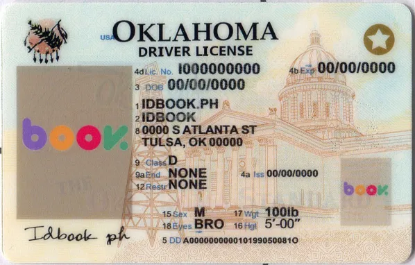 Buy Oklahoma fake ID front view online