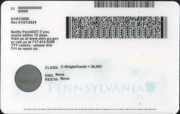 Buy Pennsylvanis-new fake ID front view online