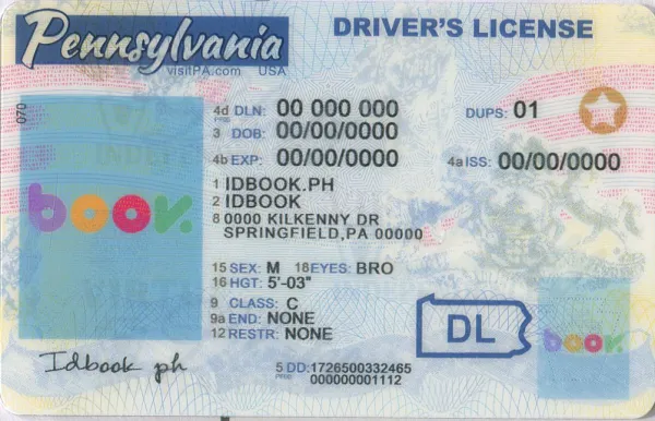 Buy Pennsylvania-old fake ID front view online