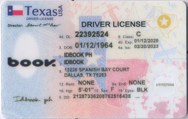 Buy Texas fake ID front view online