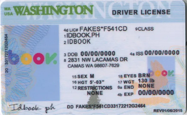 Buy Washington fake ID front view online
